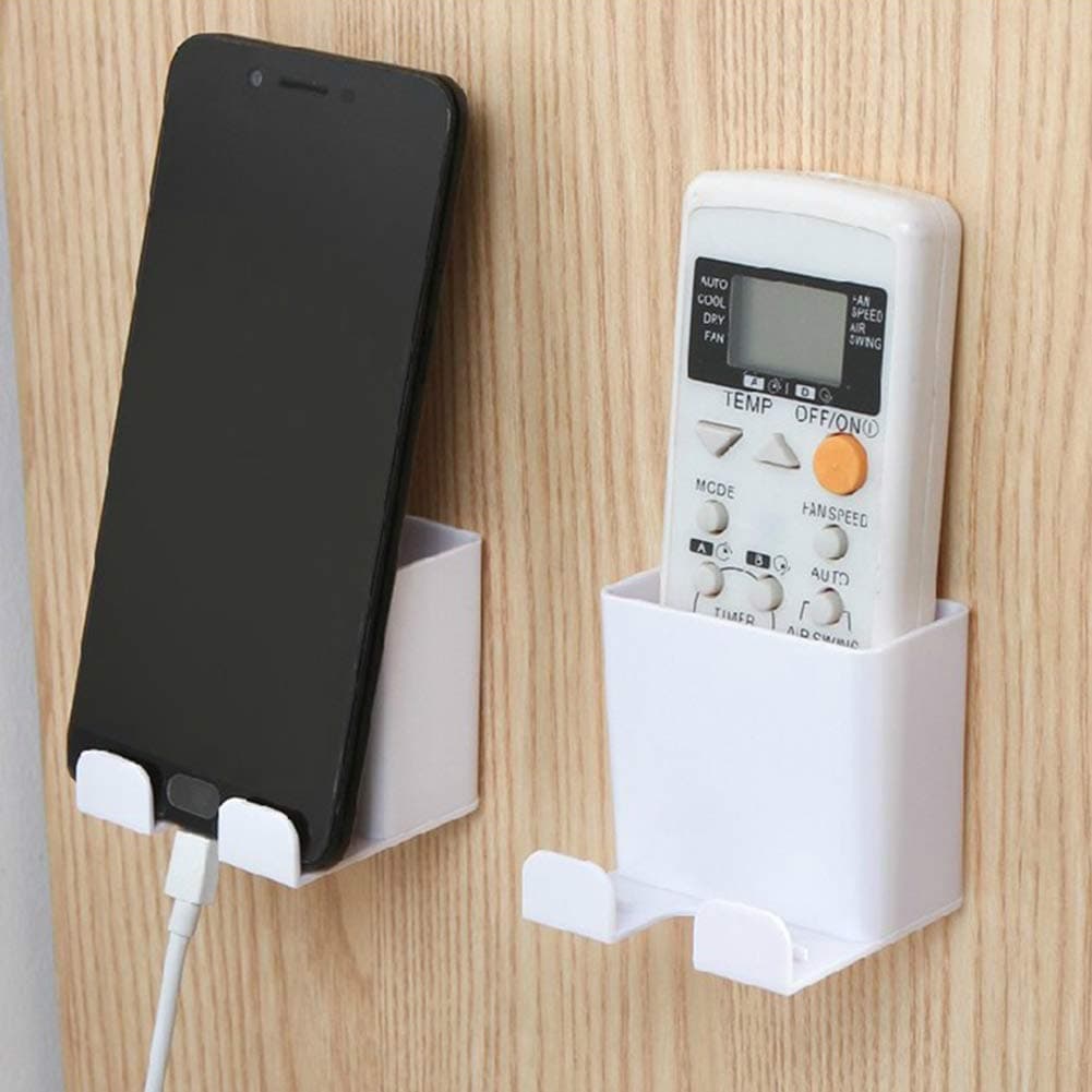ulofpcRemote Control Storage Box Wall-mounted Mobile Phone Holder Media Organizer Box with Hook