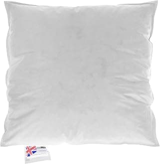 HOMESCAPES Goose Feather and Down Cushion Pad 70 x 70 cm (28” x 28”) Inner Insert Filler with 100% Cotton Down Proof Cover Hypoallergenic RDS Certified Machine Washable