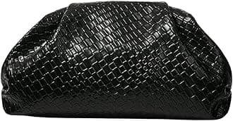 Women's Woven Evening Bag Dumpling Clutch Purse No Strap Handbags Elegant Faux PU Leather Clutch Bag