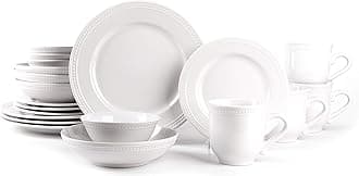 Pearl Dots Stoneware Dinnerware Set 20pc Set, White