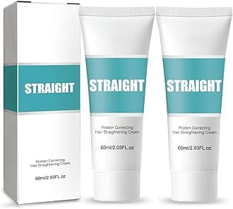 2PCS Silk & Gloss Protein Hair Straightening Cream for Curly Hair