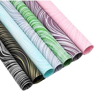 Just Flowers Waterproof Floral Wrapping Paper, Gift Wrapping Paper Roll Sheet, Florist Bouquet Supplies (Pack Of 10, Abstract-Design,Multicolor)