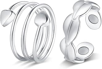 Jecanori 2PCS 99.99% Copper Rings for Women, Magnetic Ring with Magnet Jewelry Gifts