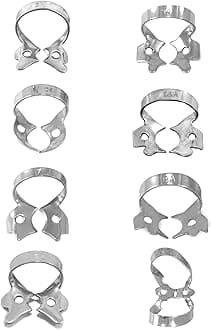 - Professional Dental Rubber Dam Clamps | Endodontic Hygenic Brinker Universal Retractors| Tissue Gingival Lower Molars | Restorative Instruments Tools CE (Set of 8 Clamps)