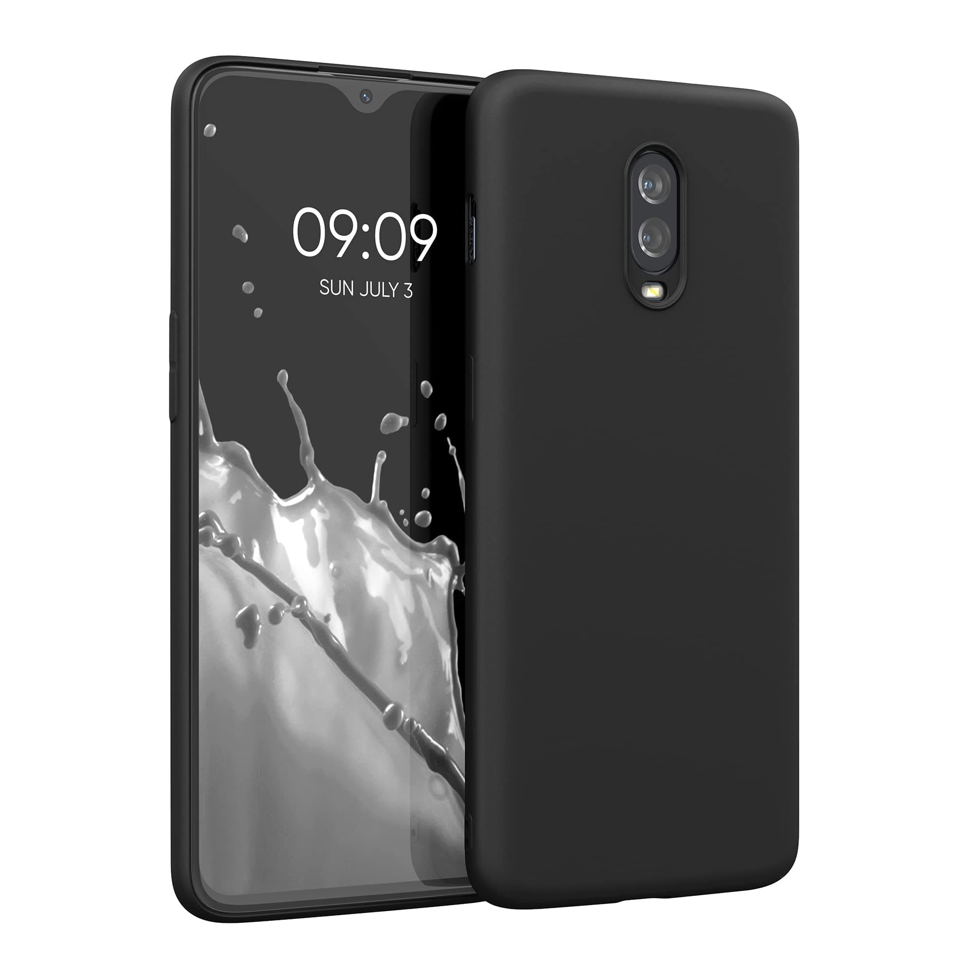 - kwmobile Case Compatible with OnePlus 6T Case - Slim Protective TPU Silicone Phone Cover - Black