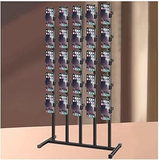 Rygcrud Cell Phone Stand - Multiple Phone Holder Organizer, Desktop Streaming Placement Rack for Live Streaming, Retail, Gaming, Studio(25 Slots)