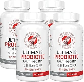 - Silver Fern Brand Ultimate Probiotic 4-Pack – Probiotics for Women & Men – 8 Billion CFU Spore-Forming Gut Health Supplement – DNA Verified, Probiotic, Shelf-Stable, High Survivability – 240 Capsules