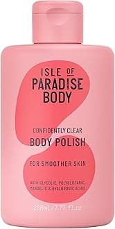 Isle of Paradise Confidently Clear Body Polish - For Clearer, Smoother Skin - Hydrating, Exfoliating Body Scrub with Glycolic, Polyglutamic, Mandelic, and Hyaluronic Acids - 7.77 fl. oz