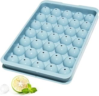 Ice Cube Trays for Freezer - Round Ice Cube Tray,BPA-Free Ice Tray,Ice Cube Tray with Lid and Bin,Easy to Release Ice Mold,Ice Cube Mold for Ice Balls,Ice Cube Tray for Drinks,Ice chill and Food Fresh
