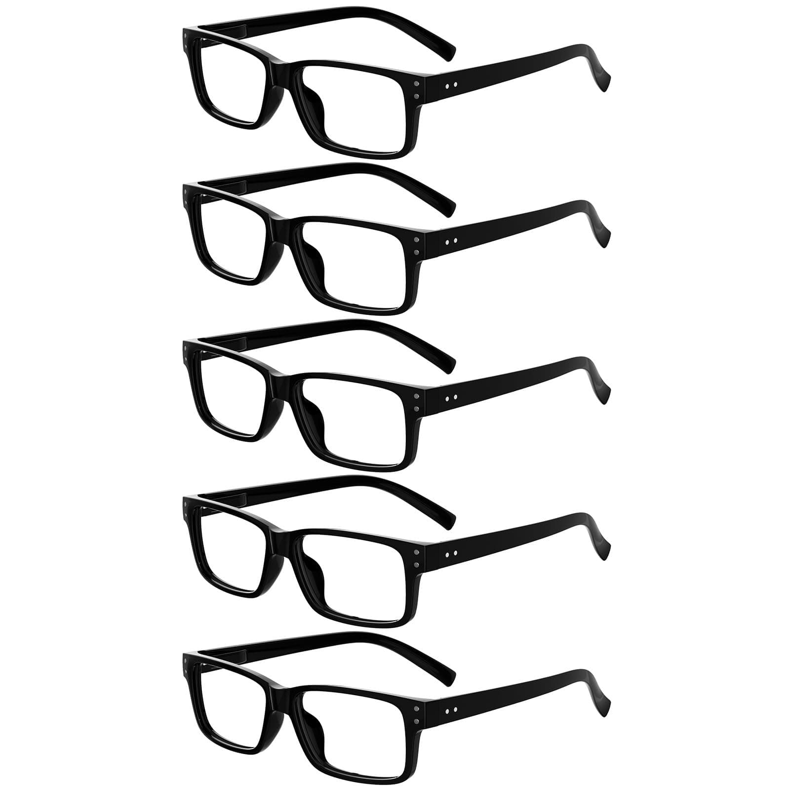 Vintage Reading Glasses for Men - 5 Pack Spring Hinges Classic Readers