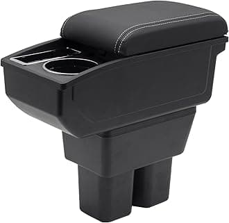 YJYWZH Car Armrest Box for Suzuki Jimny 2018-2024 Auto Accessories Center Console Leather Arm Rest Double-Layer Storage Space with Cup Holder (White Thread)