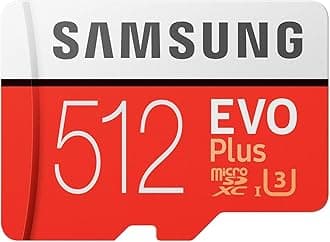 Samsung EVO Plus 512 GB microSDXC UHS-I U3 100 MB/s Full HD & 4K UHD Memory Card with Adapter (MB-MC512GA)