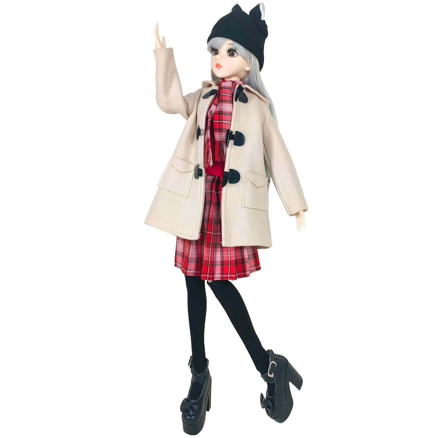 Doll 1/3 Ball Mechanical Jointed Doll with Full Set of Clothes Coat Shoes Hair Socks Pants Accessories,Height 1.9ft 23in (Selena)