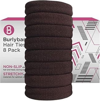 Large Hair Ties for Thick, Heavy or Curly Hair - Non-Slip, Non-Damage, Seamless Women's Ponytail Scrunchies - Brown, 8 Pcs