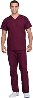 Cherokee womens Unisex Scrub Top and Scrub Pant Set