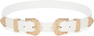 XZQTIVE Women Leather Belt Ladies Vintage Western Belt Retro Cowgirl Leather Belt Black Waist Belt for Pants Jeans Dresses