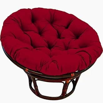 Large Round Papasan Chair Cushion, Thick Outdoor Rocking Chair Cushion, Rattan Hanging Basket Cushion, Egg Nest Replacement Pad(Red 1,60 * 60cm)