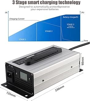 HYDTGZ Forklift Battery Charger 12V/24V/36V/48V/60V/72V Lead-Acid Batteries Chargers with 50A Anderson Plug for Electric Forklift, Pallet Jack, Floor Scrubber,60v 15a