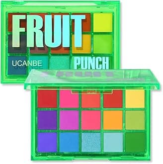 UCANBE Bright Colorful Neon Rainbow Makeup Eyeshadow Palette 15 Shades Green Purple Yellow Make Up Pallets Kit Vibrant Shimmer Matte Pigmented Blendable - Fruit Punch