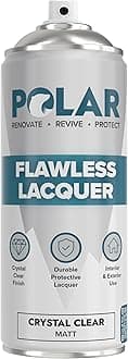 Polar Flawless Clear Lacquer Spray - 400ml - Matt Finish - Non-Yellowing & Scratch Resistant - Interior & Exterior Surfaces for Wood, Metal, Plastics, Glass & Ceramics