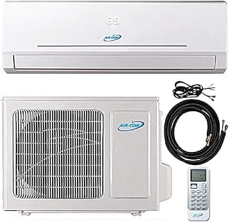 9000 Btu 22.5 SEER Ductless Mini Split Air Conditioner Heat Pump System 208-230 Volt with 15ft Kit (9000 Btu)