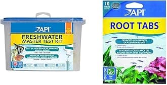 Freshwater Master Test Kit 800-Test Aquarium Water Kit & Root Tabs Plant Fertilizer 0.4-Ounce 10-Count Box, White, Multi-Colored