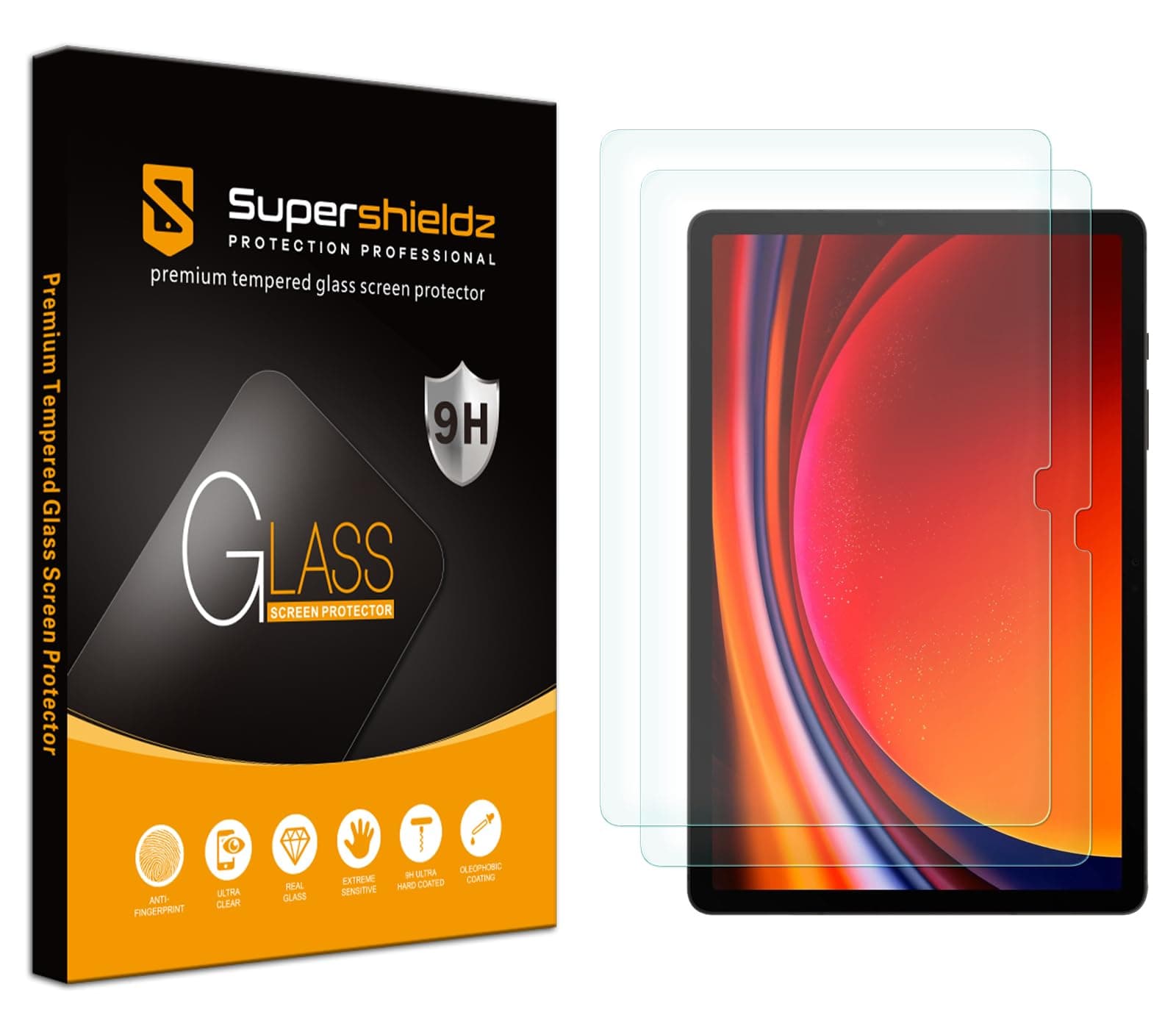 Supershieldz (2 Pack) Designed for Samsung Galaxy Tab S10 Lite / S10 FE / S9 FE (10.9 inch) / Tab S9 (11 inch) Screen Protector, (Tempered Glass) Anti Scratch, Bubble Free