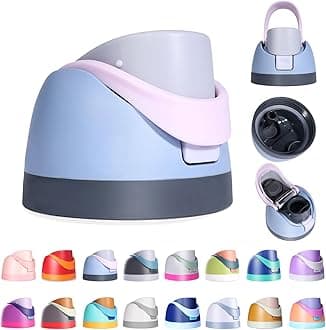 Renyqatt Replacement Lid for Owala Freesip, Compatible with Owala Cup 16oz 24oz 32oz 40oz, One Button Water Bottle Top Lid Replacement Accessory, Leakproof, BPA-Free (Blue-Pink)