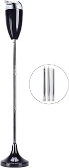 CO-Z Adjustable Ashtray, Smokeless Odorless Indoor Outdoor Floor Standing Ash Tray with Lid for Home Patio Cigarettes Ash Butt Disposal, Windproof Balcony Ashtray in 20", 27.5", 35" Heights, Black