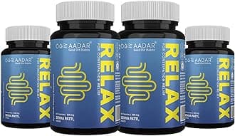 AADAR Re-LAX Constipation Relief, Ayurvedic Natural Laxative Digestion Support & Bowel Wellness Capsules, 60 units (Pack of 4) - with Senna, Harade, Ajwain
