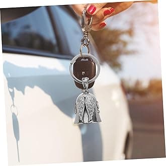 Unomor Stainless Steel Bell Keychain Motorcycle Keychains for Men Fishing Bell for Crafts Lucky Jingle Diy Decor