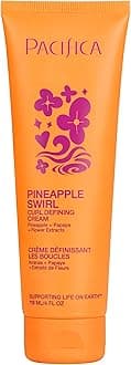 Pacifica Pineapple Swirl Curl Defining Cream – Bounce, Frizz Control & Curl Enhancer Styling Cream for Curly Hair & Wavy Hair – Coconut Oil & Hyaluronic Acid For No-Crunch Hold – Cruelty-Free – 4-oz | for Curly Hair, 4 oz, Frizz Control, Curl Enhancer, Styling Cream