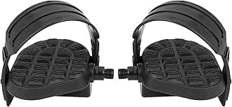 X AUTOHAUX Pair Bike Pedals Spindle Platform Non Slip with Belts Strap