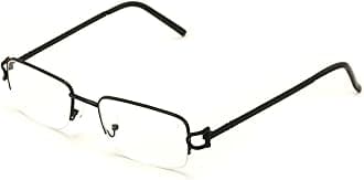 Rectangular Frame Clear Lens Designer Half Rim Eyeglasses Metal Glasses