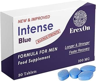 Intense Blue 30 Tablets - 100MG Herbal Supplement for Men - Strong Effect - Men's Health Support - Performance & Enhancement Tablets for Men - Korean Ginseng, Tribulus Terrestris
