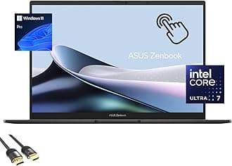 ASUSZenbook Laptop, 14” WUXGA OLED Touchscreen Display, Intel Core Ultra 7-155H (Up to 4.8Ghz), Intel Arc Graphics, 16GB RAM, 512GB PCIe 4.0, WiFi 6E, Backlit KB, TB 4, PDG HDMI Cable, Win 11 Pro