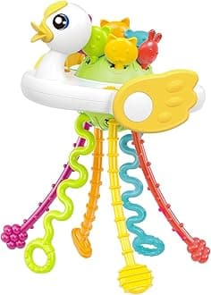 VoMiiMontessori Toys for 6-18 Months, Food Grade Silicone Sensory Toys Travel Toys for Fine Motor Skills,Pull String Activity Toy Gift for Baby Infant Toddlers