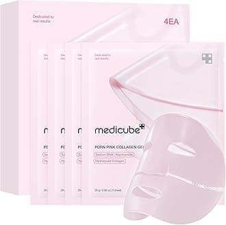 medicube Salmon DNA PDRN pink collagen jelly gel mask | overnight face mask for glass glow skin- elasticity, hydrating, firming and moisturizing | korean skincare, 28g, 4ea