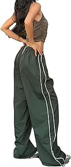 XPONNI Track Pants Women Baggy Y2k Parachute Pants Y2K Clothing