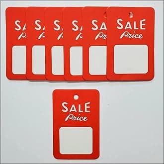 "Sale Price" Large Printed Garment Price Paper Tag Labels (1000 Pcs Without Loop Pins)
