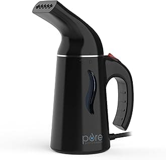 Pure Enrichment® PureSteam™ Portable Handheld Garment Steamer - Ideal for Home or Travel, Fast Heating, Removes Wrinkles on Clothes and Fabric, Auto Shut-Off Safety Feature (Black)