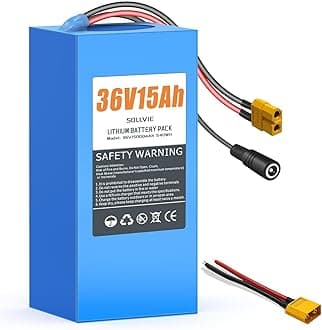 36V/48V Lithium-Ion Battery Rechargeable with BMS, 8AH,15AH,20AH,Compatible with Various Power Devices (100-1200W) & Solar Storage (36V15AH)