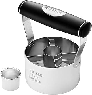 HULISEN Doughnut Cutter, Round Donut Cutter with Soft Rubber Handle, Bonus Small Biscuit Cutter, Professional Baking Dough Tools