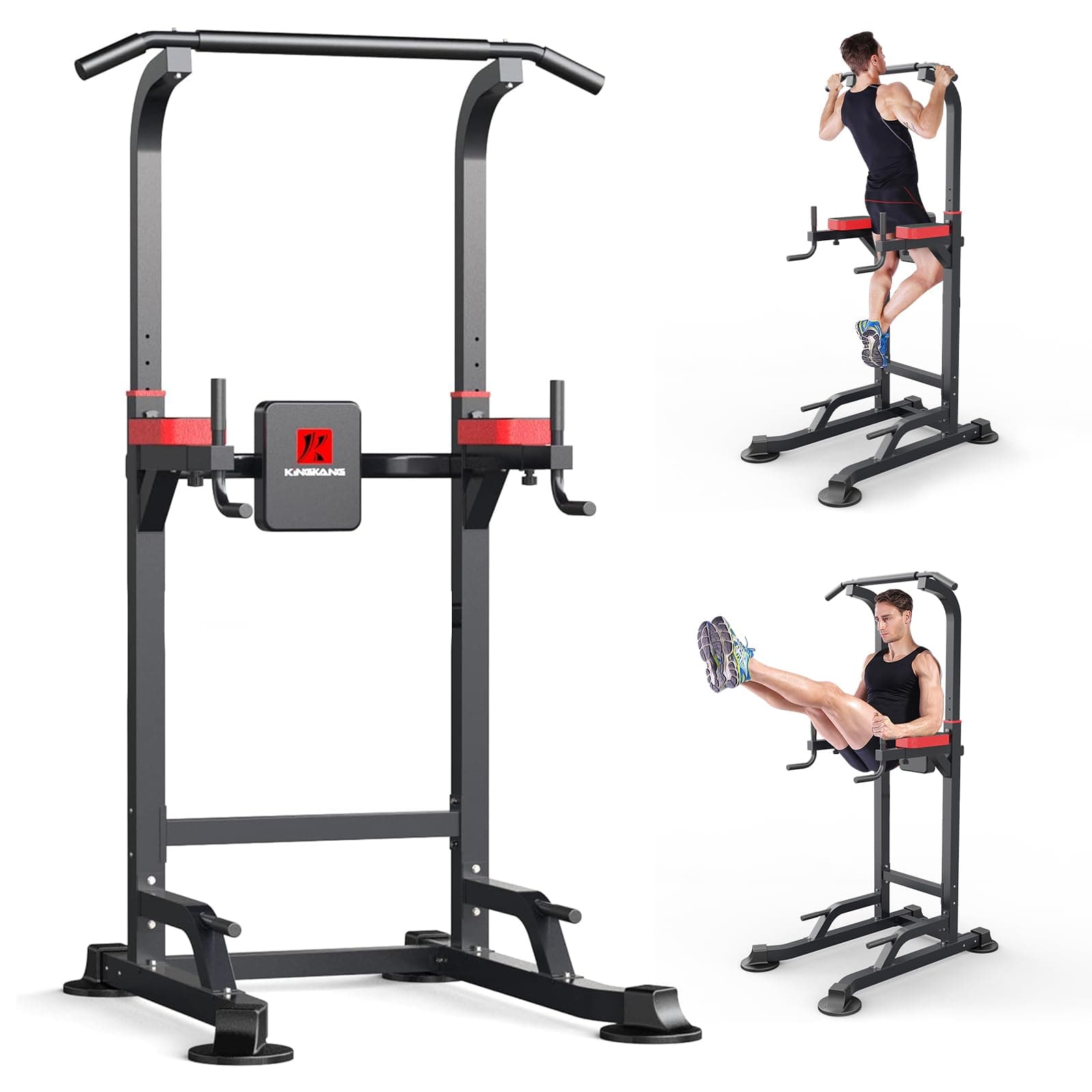 Power Tower Dip Station Workout equipment Pull up Bar for Home Gym Adjustable Height Strength Training Fitness Excercise Equipment,Load 450LBS