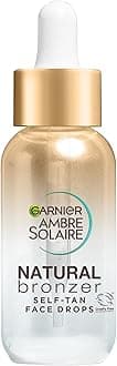 Garnier Ambre Solaire Natural Bronzer, Self Tan Drops for Face, Hyaluronic Acid & Coconut Water, Tailor Made Glow, Gradual & Natural Fake Tan, Approved by Cruelty Free International, Vegan, 30ml