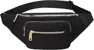EVANCARY Fanny Packs for Women, Fashion Waist Pack Fanny Pack Crossbody Bags with Adjustable Strap for Travel Sports Running, z-jet black
