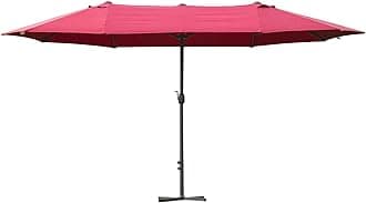 Outsunny 4.6m Garden Parasol Double-Sided Sun Umbrella Patio Market Shelter Canopy Shade Outdoor with Cross Base