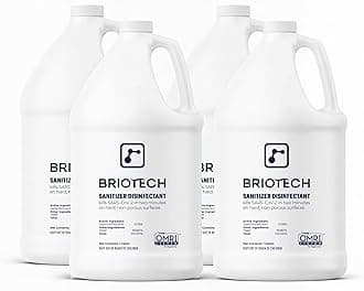 BRIOTECH Sanitizer Disinfectant Hypochlorous, Kill 99.99% of Viruses & Bacteria, Control Mold, Eliminate Odor, Gentle for Nursery & Play Rooms, Food Contact Surface Sanitizer, 1 Gallon Refill (4 Pack)
