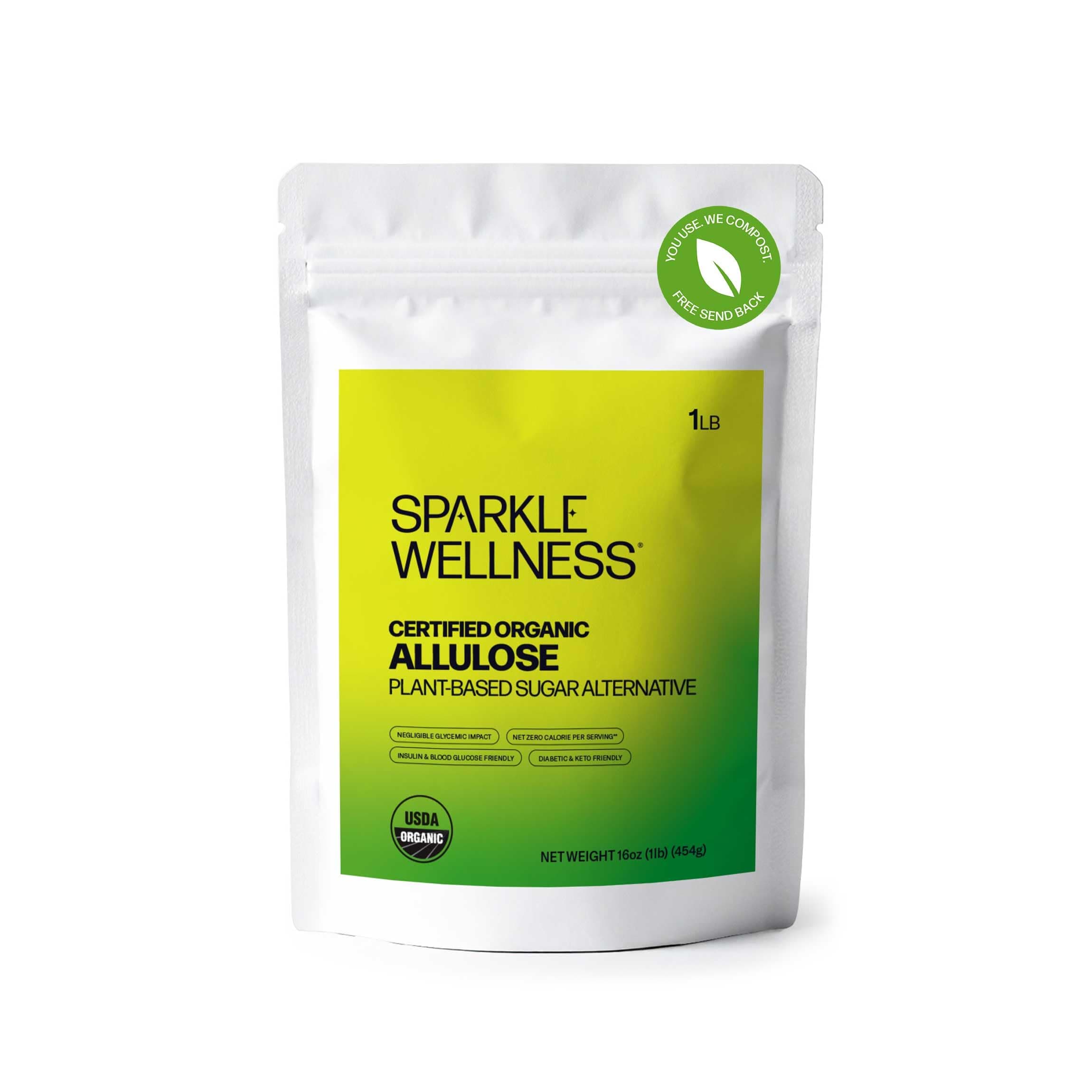 Sparkle Wellness Organic Allulose | A plant-based sugar alternative with zero glycemic impact | Keto-Friendly, Non-Glycemic, Plant-Based Sugar Substitute for Baking, Coffee, Cooking & Drinks