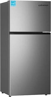 17.6 Cu.Ft Top Freezer Refrigerator Large Capacity Refrigerator, Frost Free, ENERGY STAR, Adjustable Thermostat, Fingerprint Resistant Stainless Steel, Reversible Door